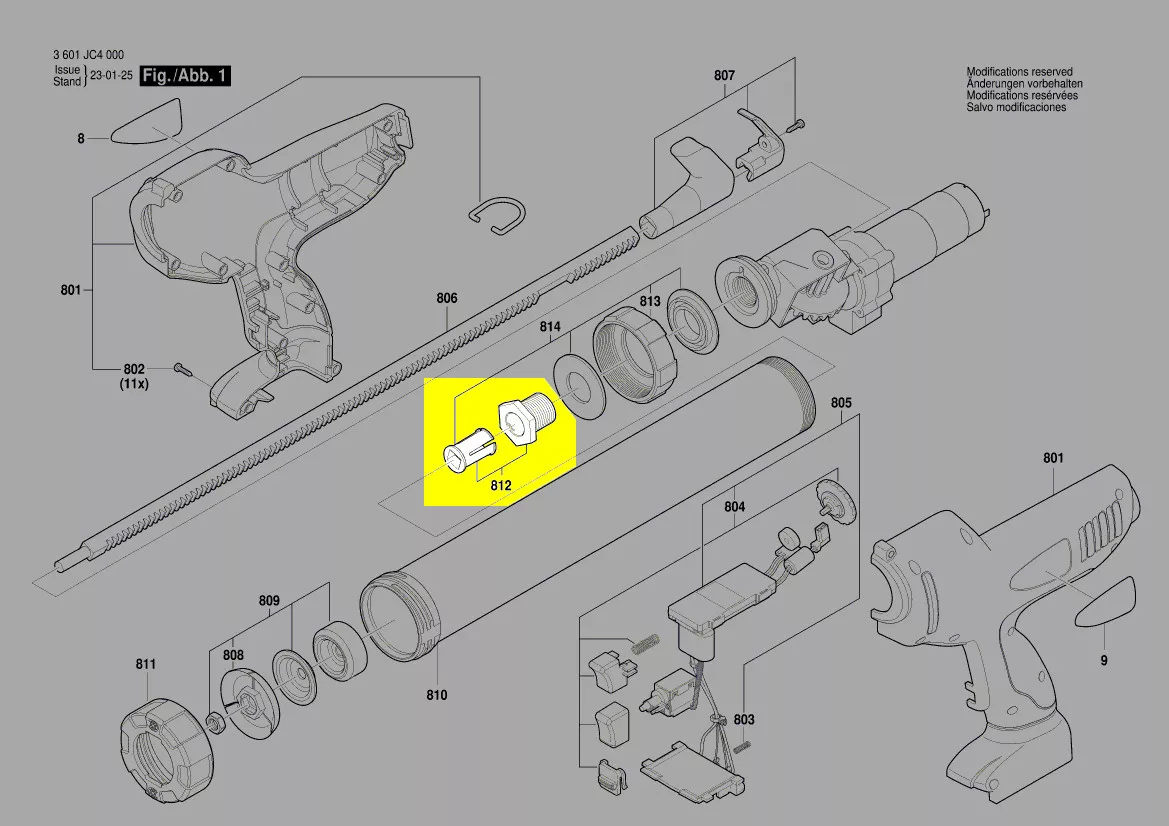 vis + insert presse-cartouche réf. 1 603 430 05Y Bosch